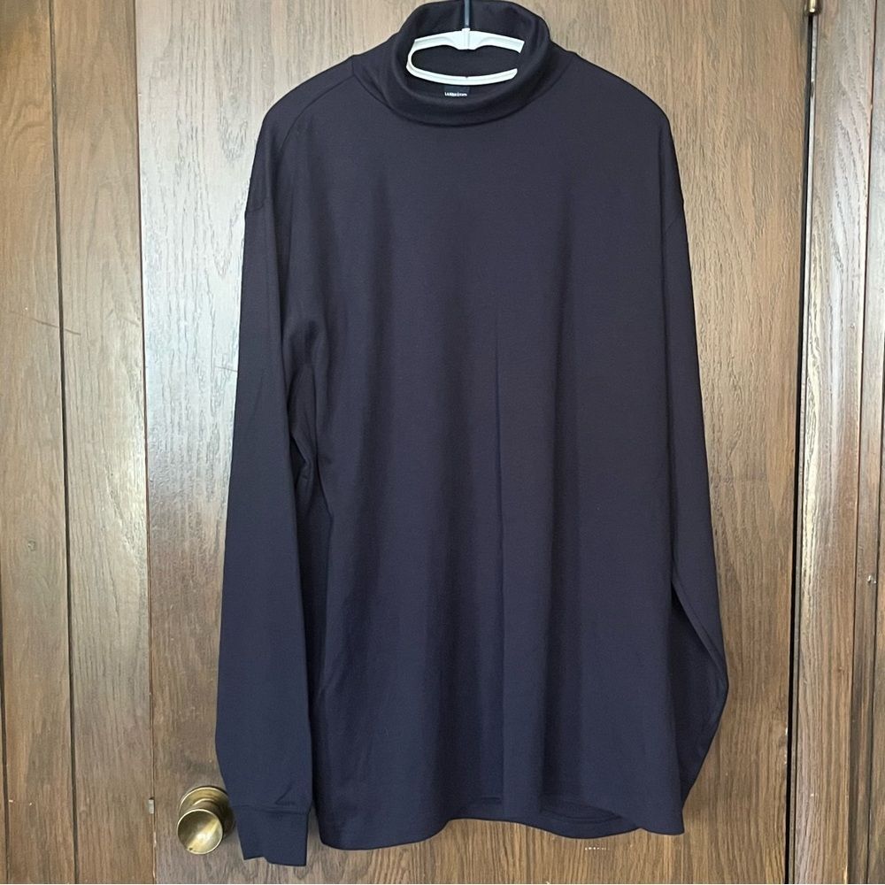 Lands' End Supima Cotton Poly Black turtleneck shirt NWT